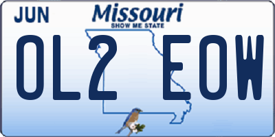 MO license plate OL2E0W