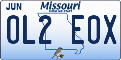MO license plate OL2E0X