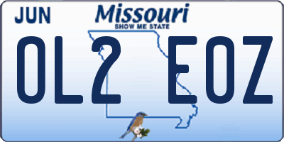 MO license plate OL2E0Z