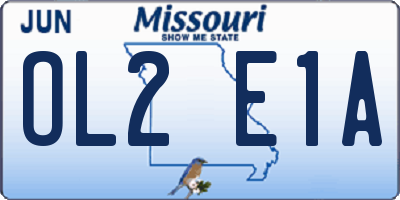 MO license plate OL2E1A