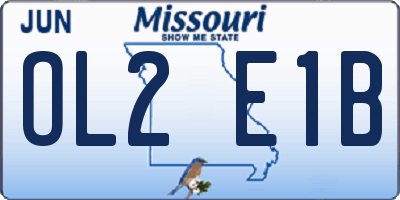 MO license plate OL2E1B