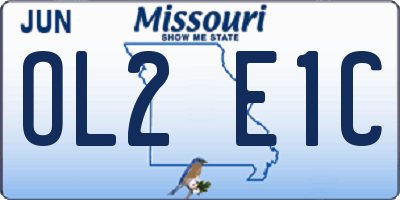MO license plate OL2E1C
