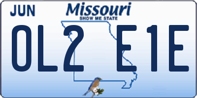 MO license plate OL2E1E
