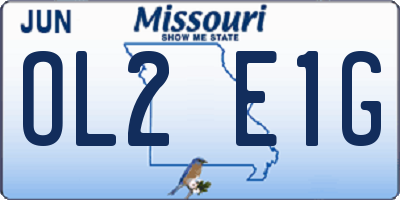 MO license plate OL2E1G