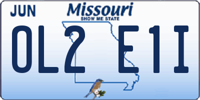 MO license plate OL2E1I