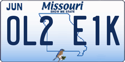 MO license plate OL2E1K