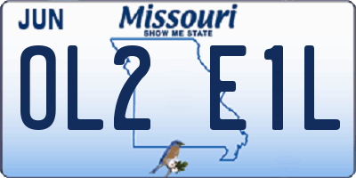 MO license plate OL2E1L