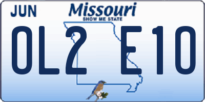 MO license plate OL2E1O