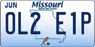 MO license plate OL2E1P