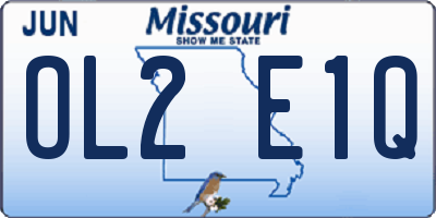 MO license plate OL2E1Q