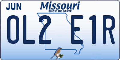 MO license plate OL2E1R