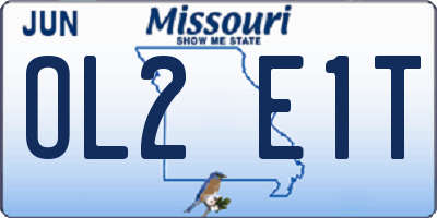 MO license plate OL2E1T