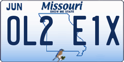 MO license plate OL2E1X