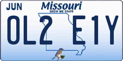 MO license plate OL2E1Y