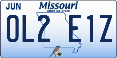 MO license plate OL2E1Z