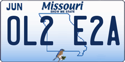 MO license plate OL2E2A