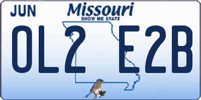 MO license plate OL2E2B