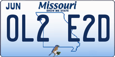 MO license plate OL2E2D