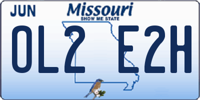 MO license plate OL2E2H
