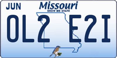 MO license plate OL2E2I