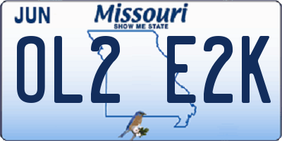MO license plate OL2E2K