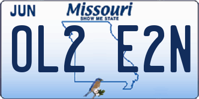 MO license plate OL2E2N