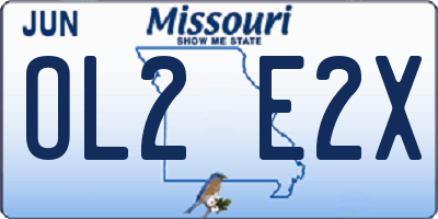 MO license plate OL2E2X