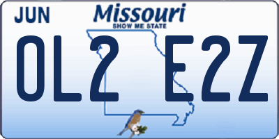 MO license plate OL2E2Z