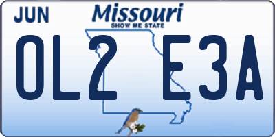 MO license plate OL2E3A