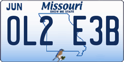 MO license plate OL2E3B