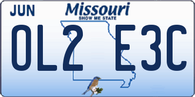 MO license plate OL2E3C