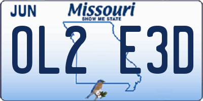 MO license plate OL2E3D