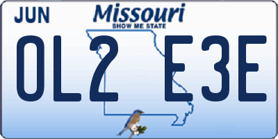 MO license plate OL2E3E