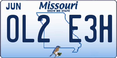 MO license plate OL2E3H