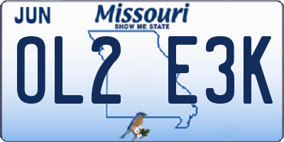 MO license plate OL2E3K
