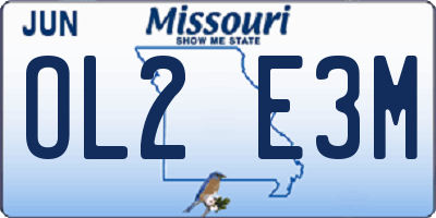 MO license plate OL2E3M