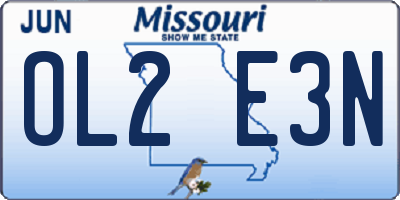 MO license plate OL2E3N