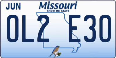 MO license plate OL2E3O