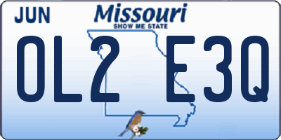 MO license plate OL2E3Q