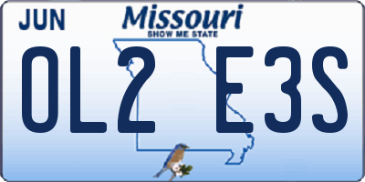 MO license plate OL2E3S