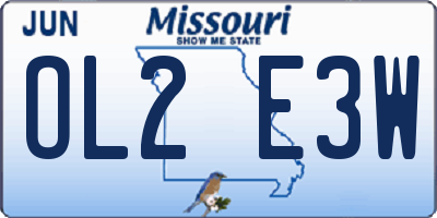 MO license plate OL2E3W