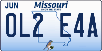 MO license plate OL2E4A