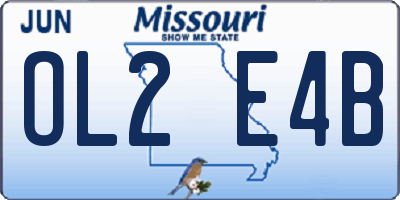 MO license plate OL2E4B