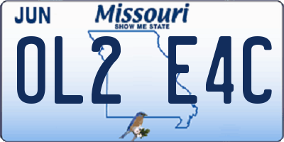 MO license plate OL2E4C