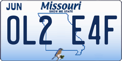 MO license plate OL2E4F