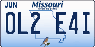 MO license plate OL2E4I