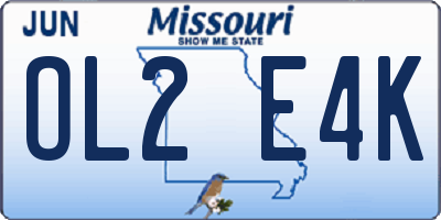MO license plate OL2E4K