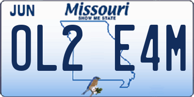 MO license plate OL2E4M