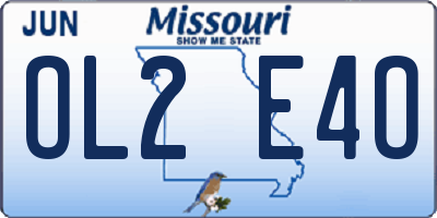 MO license plate OL2E4O