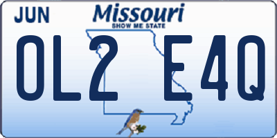 MO license plate OL2E4Q
